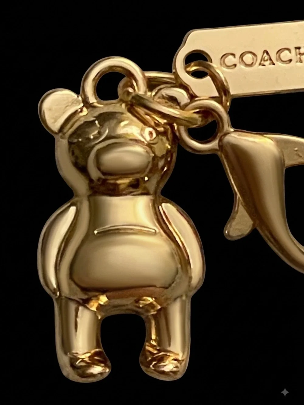 Coach 3D Rose Gold Teddy Bear Charm